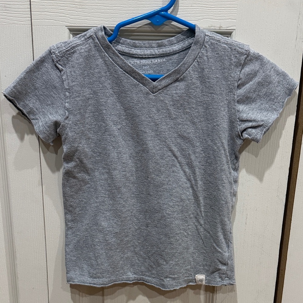 Burt's Bees Baby Bundle of 2 Gray & Navy T-Shirts 24m 100% Organic Cotton